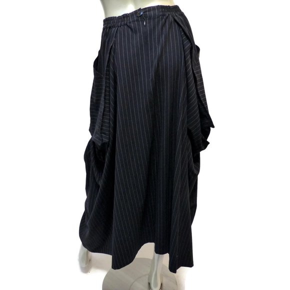 Hanna for La Journee Black Pinstripe Skirt M - L - Picture 2 of 8
